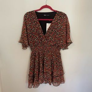 ZARA floral mini dress
